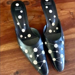 Stuart Weitzman Leather Slides Sz 37.5 7.5